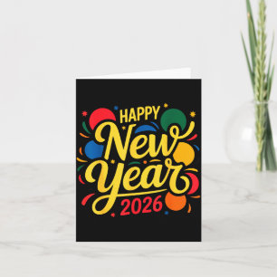 Cartão Festa de Ano Novo 2026 Balão Família Combinando M