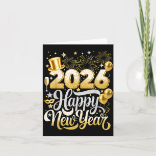 Cartão Festa de Ano Novo 2026 Nye Diversão Família Coorde