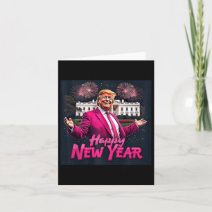 Cartão Festa de Ano Novo Engraçada de Trump 2025 Trump An