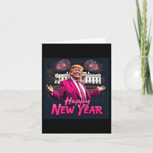 Cartão Festa de Ano Novo Engraçada de Trump 2025 Trump An