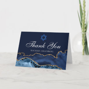 Cartão Festa de Bat Mitzvah personalizável agradecimento