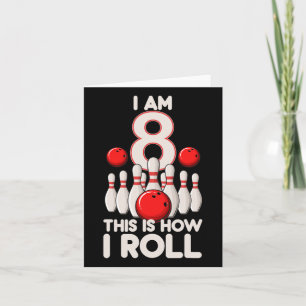 Cartão Festa de Boliches de 8 anos, 8 anos, aniversário é