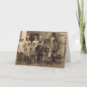 Cartão Festa de bordo de 1935 para crianças