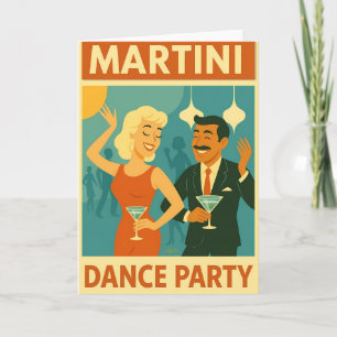 Cartão Festa de Dança Martini Meados do Século