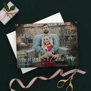 Cartão Festa de Natal com Foto e Letra Minúscula