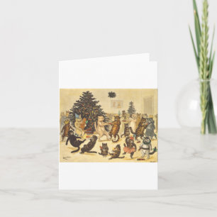 Cartão Festa de Natal de Louis Wain