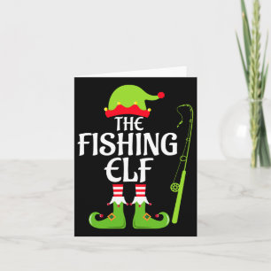 Cartão Festa de Natal do Grupo Familiar do Elf de Pesca