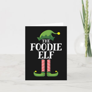 Cartão Festa de Natal do Grupo Familiar Foodie Elf Match