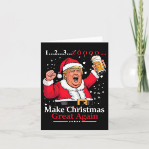 Cartão Festa de Natal Vietnamita Cerveja Divertida Trump
