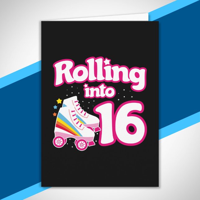 Cartão Festa de Patins - Festa de 16 Anos - Patinação Sob (Criador carregado)