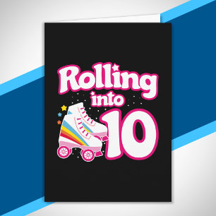 Cartão Festa de Patins para Crianças - 10º Aniversário - 