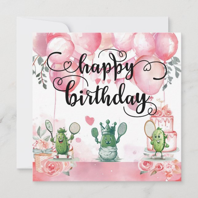 Cartão Festa de Pickleball 4º Aniversário (Frente)