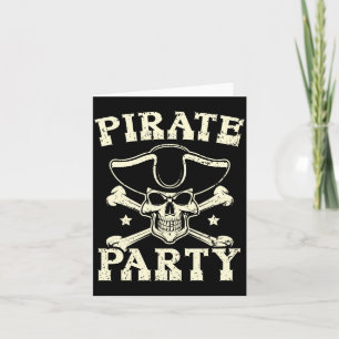 Cartão Festa de pirata masculino caribenho bucaneiro aman