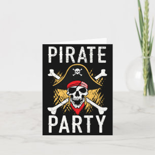Cartão Festa de pirata masculino caribenho bucaneiro aman