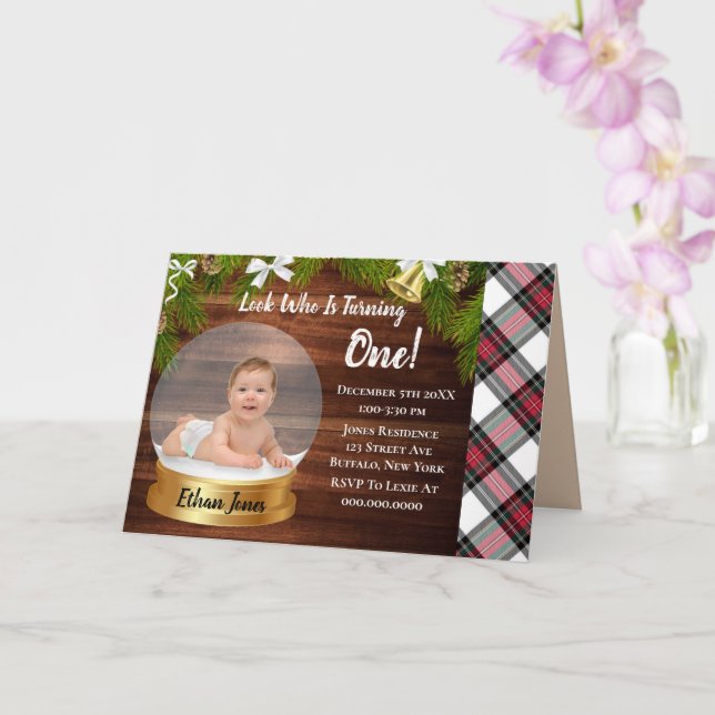 Cartão Festa de primeiro aniversario de Fotografias do Gl (Orquídea)