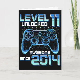 Cartão Festa de Video Game Nível 11 Desbloqueado Aniversá