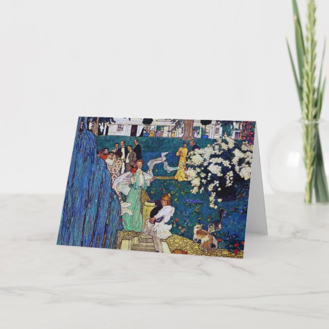 Cartão Festa do Jardim com Cat, Jessie Willcox Smith (Frente)