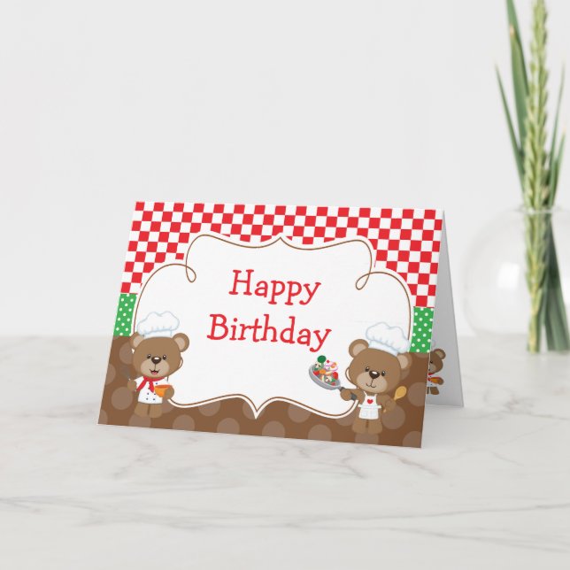 Cartão Festa do Urso Chef de Cozinha (Frente)