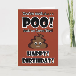 Cartão Festa engraçada de aniversário de criança POOP emo