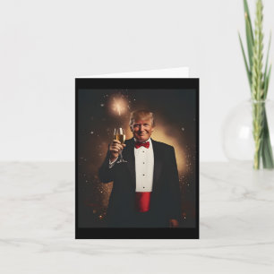 Cartão Festa engraçada de Ano Novo Donald Trump Nye 2025