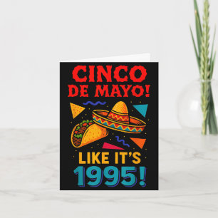 Cartão Festa mexicana retro cinco de mayo