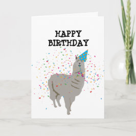 Cartão Festas de Llama - Animais tendo festa