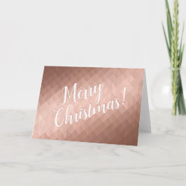 Cartão Festas Feliz Natal rosa dourado chic sazonal