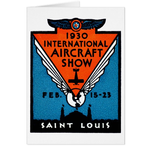 Cartão Festival aéreo 1930 de St Louis (Frente)