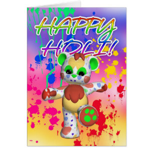 Cartão Festival de Holi da cor - pinte espirra