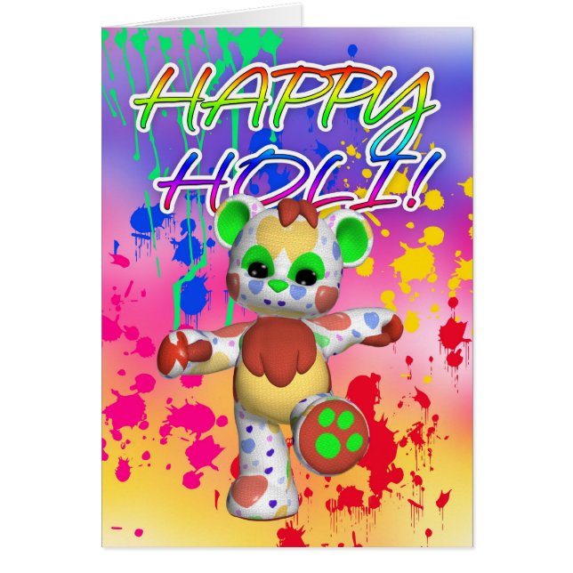 Cartão Festival de Holi da cor - pinte espirra (Frente)