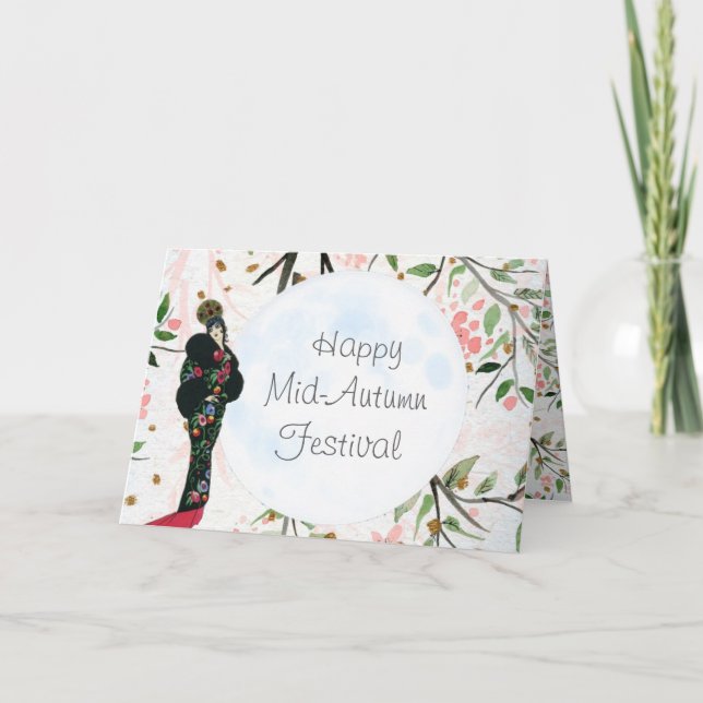 Cartão Festival de Lua - Saudação do Festival de outono C (Frente)