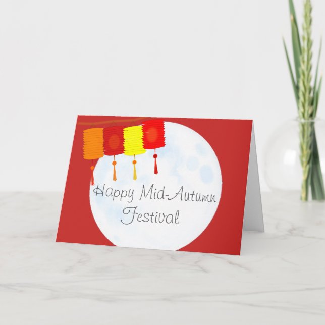 Cartão Festival de Lua - Saudação do Festival de outono C (Frente)