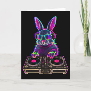 Cartão Festival de Música House Bunny Dj Techno Rave Edm 