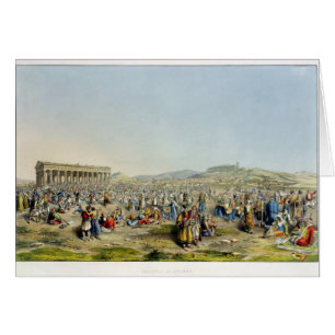 Cartão Festival em Atenas, bar. por J. Rodwell, 1830