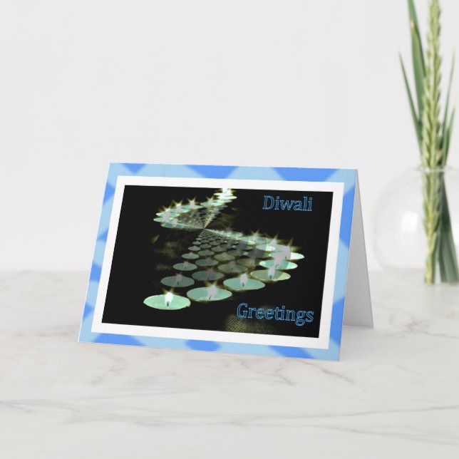 Cartão Festival indiano de Diwali da vela do tealight da (Frente)