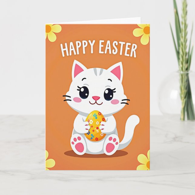 Cartão Festive Kitty Happy Egg Card (Frente)