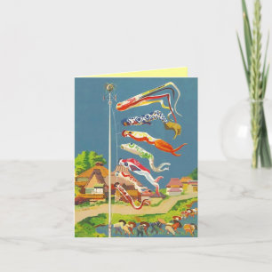 Cartão Festive Koinobori Carp Streamers Tango no Sekku