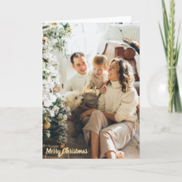 Cartão Festive Merry Christmas Family Photo Card