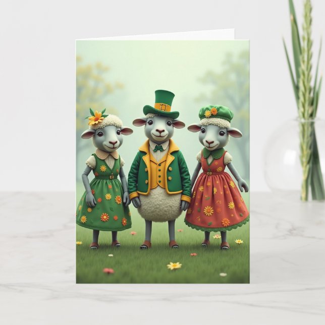 Cartão Festive Sheep Springtime Card (Frente)