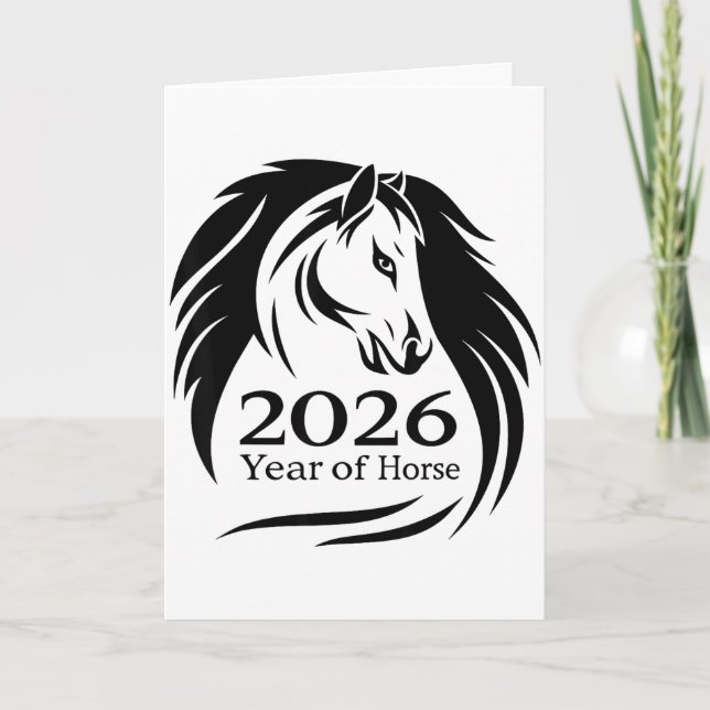Cartão Festive Year Of The Fire Horse 2026 Chinese New Ye (Frente)