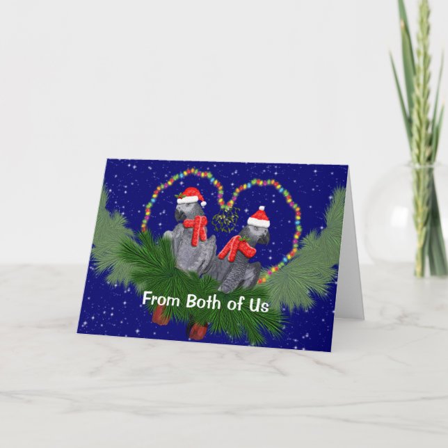 Cartão Festivo de Penas (de Nós Dois) (Frente)