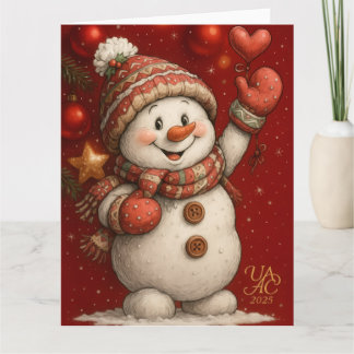 Cartão Festliches Weihnachtsmotiv auf rotem Hintergrund