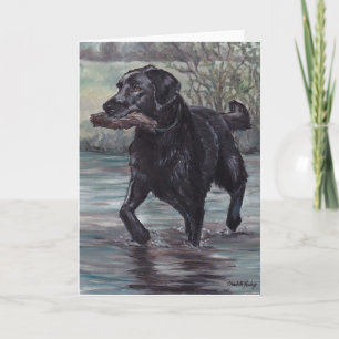 Cartão Fetch Labrador Retriever Dog Art Greeting Card