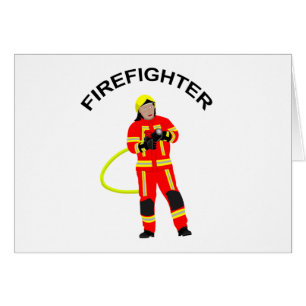 Cartão Feuerwehrmann no quarto Einsatzkleidung