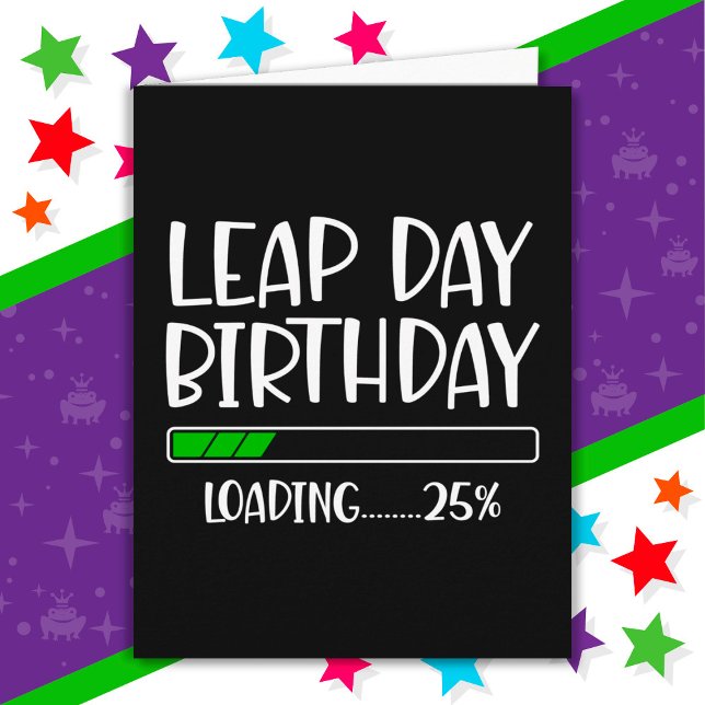 Cartão Fev 29 Dia do Leap Aniversário 25% Ano do Leap de  (Criador carregado)