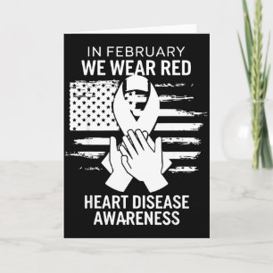 Cartão Fevereiro Usamos Vermelho Bandeira Americana Doenç