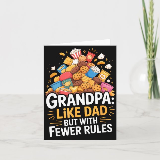 Cartão Fewer Rules Funny Grandpa  (Frente)