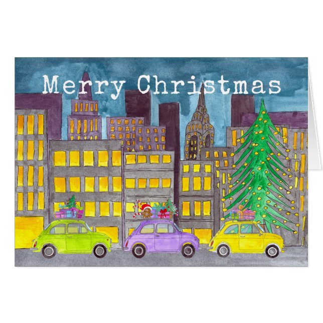 Cartão Fiat 500 na Cidade Personalizável (Frente Horizontal)