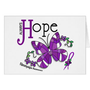 Cartão Fibromialgia da borboleta do vitral