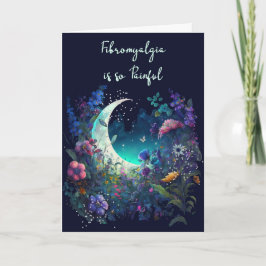 Cartão Fibromialgia fica bem azul-cartão com flores